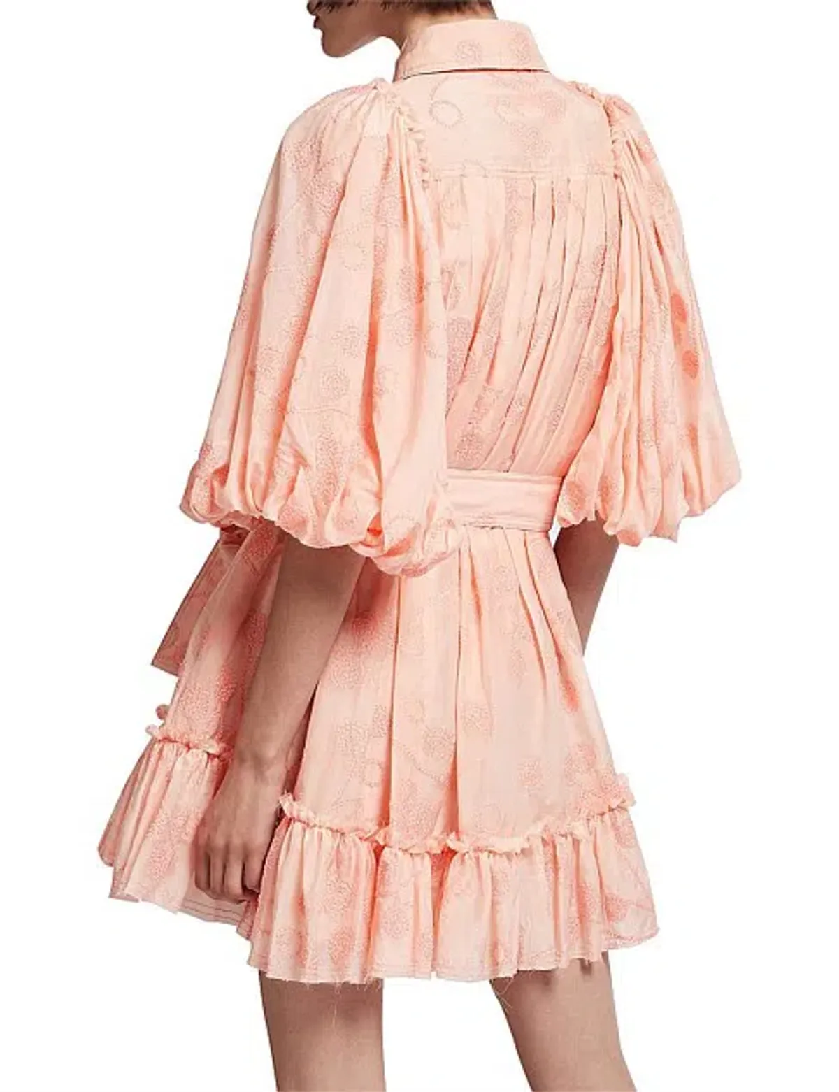 Aje Textural Mini Dress Peach Size 8 - Image 2