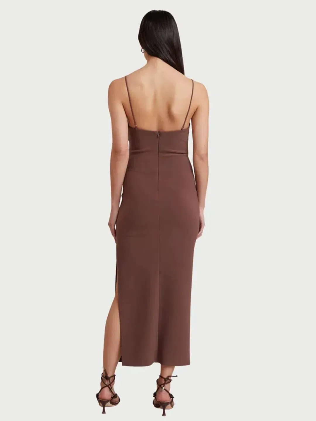 Bec and Bridge Ivy Midi Dress Brown Size 6 for rent on The Volte - main image