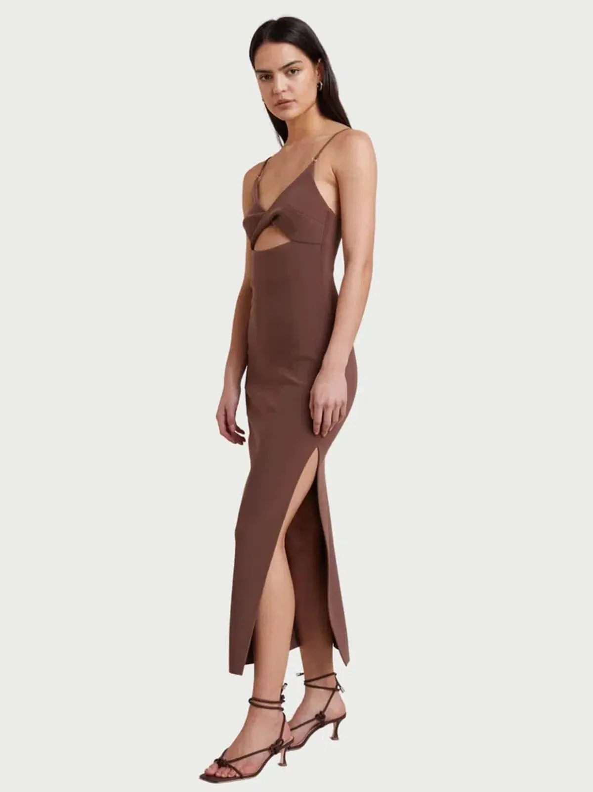 Bec and Bridge Ivy Midi Dress Brown Size 6 - Image 3