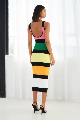 By Johnny All Sorts Rib Midi Dress Print Size 8 for rent on The Volte - image 2