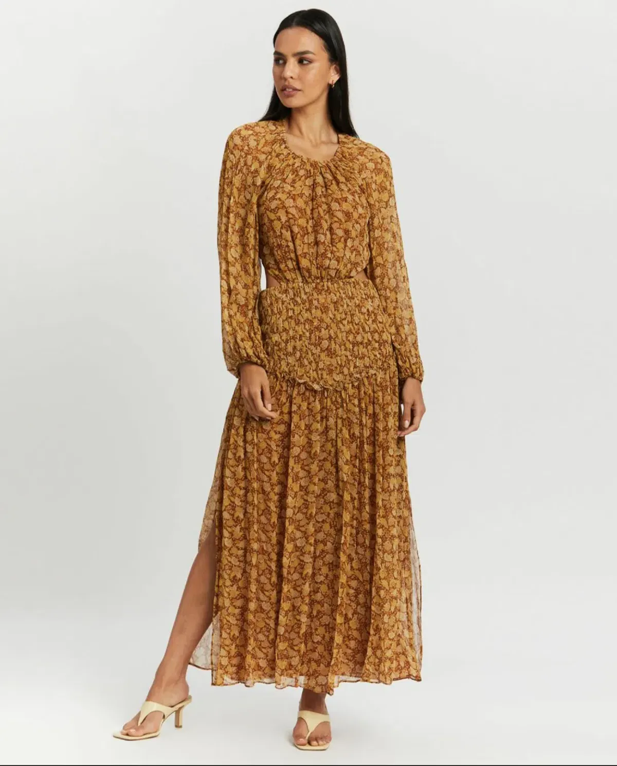 Shona Joy Sunset Cut Out Backless Midi Dress Print Size 10 - Image 2