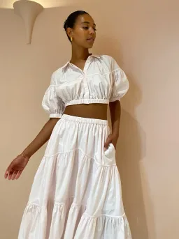 Acler Marquis Top and Skirt Set in Shell Pink Size 8 for rent on The Volte - image 3