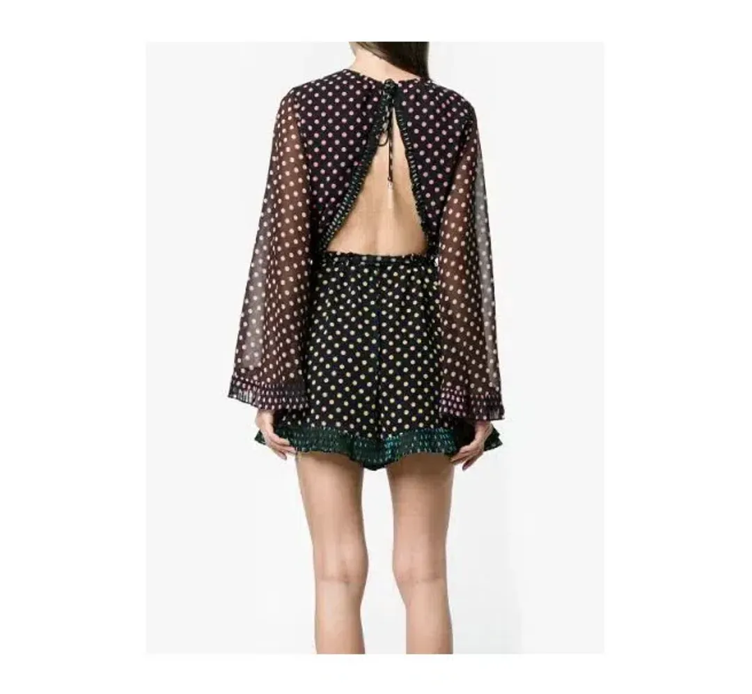 Zimmermann Maples Playsuit in Polka Dots Print Size 1 / Au 10 for rent on The Volte - main image