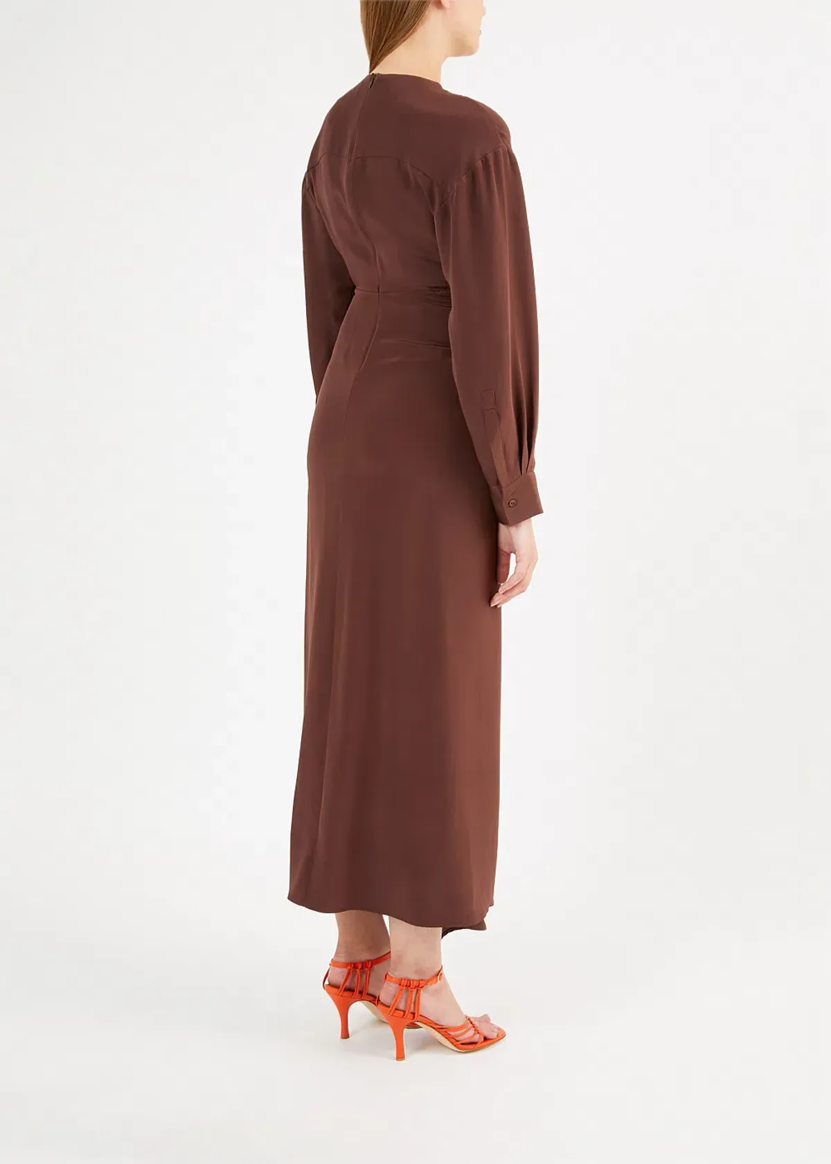 Christopher Esber The Ruched Disconnect Shirt Dress Brown Size 12 - Image 2