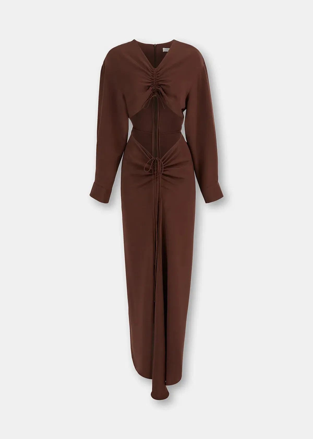 Christopher Esber The Ruched Disconnect Shirt Dress Brown Size 12 - Image 5