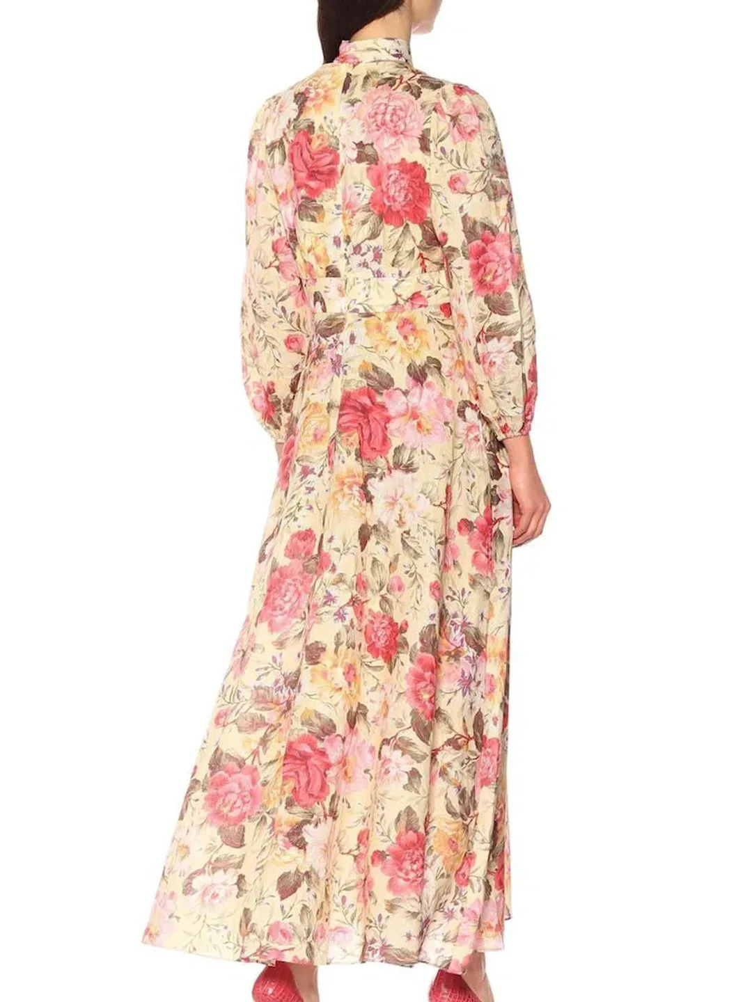 Zimmermann Honour Plunge Maxi Dress Lemon Floral Size 6 for rent on The Volte - main image
