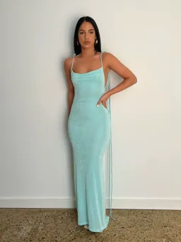 Mélani the Label Cristina Gown - Aqua - Medium for rent on The Volte - image 2