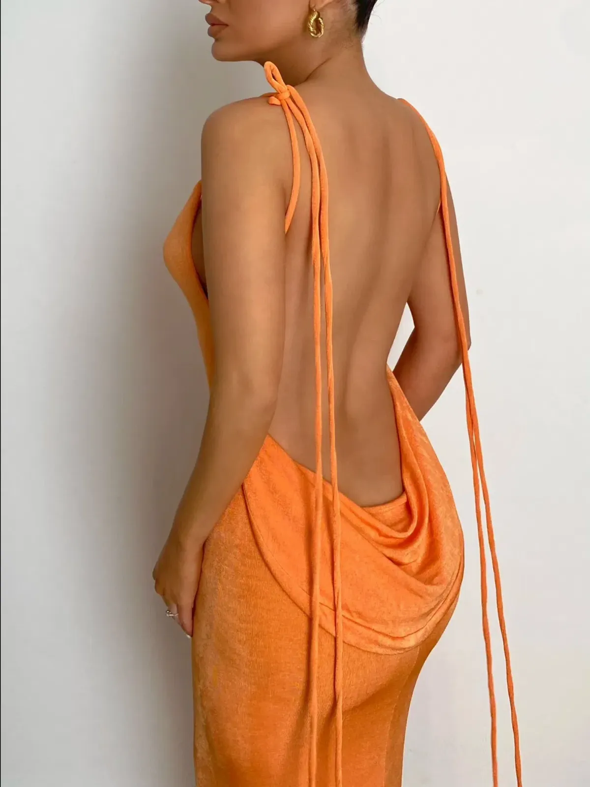 Mélani the Label Cristina Gown - Orange - Size Medium - Image 3
