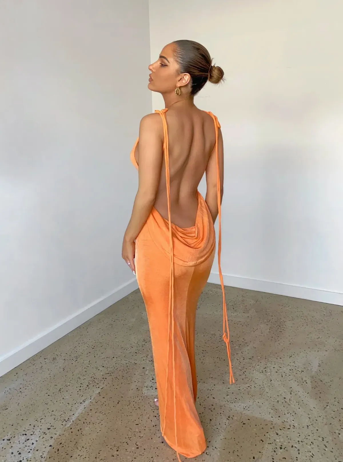 Mélani the Label Cristina Gown - Orange - Size Medium - Image 1