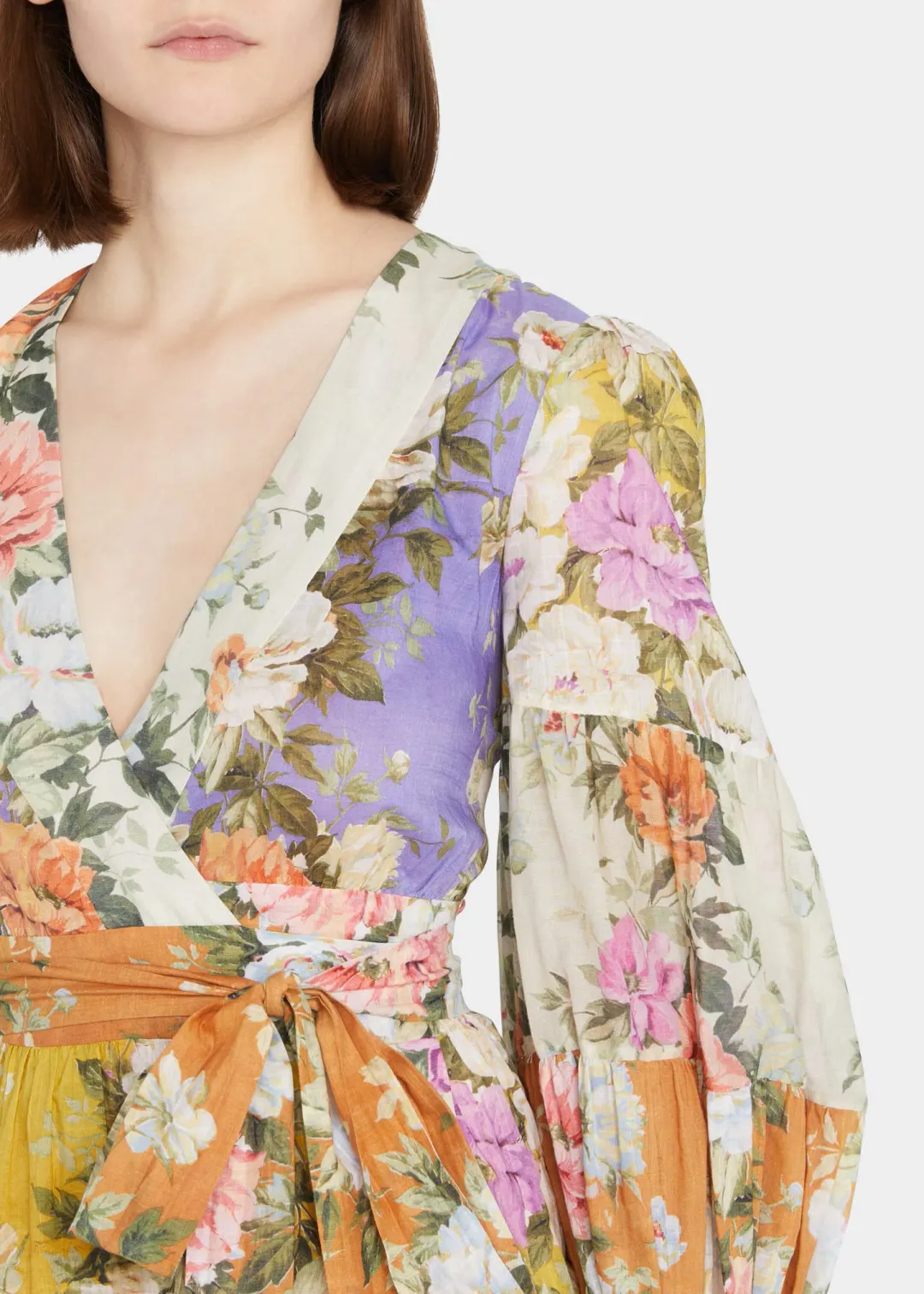 Zimmermann Pattie Wrap Mini Dress Print Size 12 for rent on The Volte - main image
