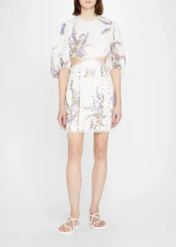 Zimmermann Jude Cut Out Mini Dress Print Size 8 for rent on The Volte - image 1