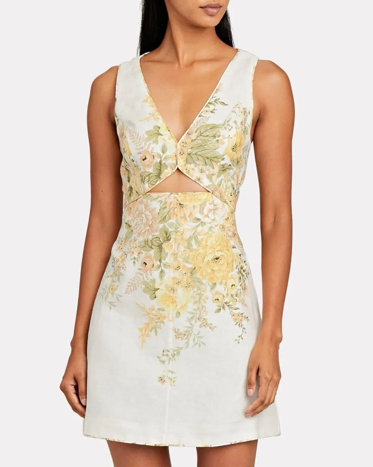 Zimmermann Amelie Cut Out Short Dress Floral Size 0P / Au 6P - Image 2