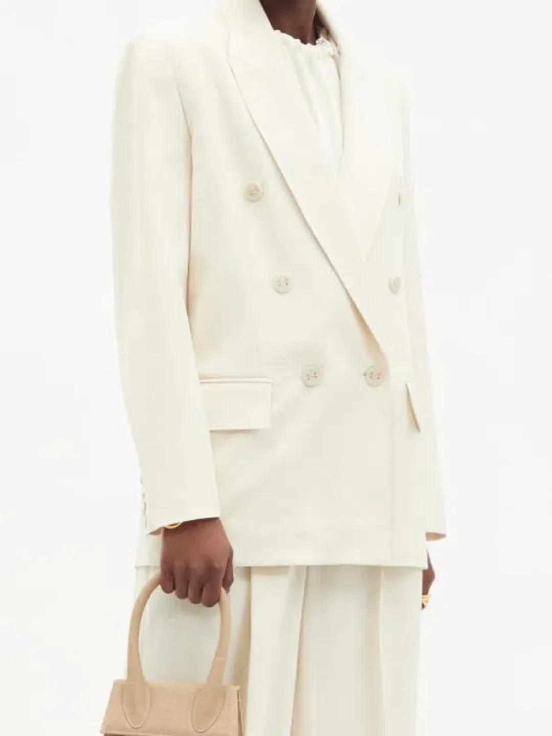 Zimmermann Milk Botanica Man Style Blazer White Size 0P / AU 6 for rent on The Volte - main image