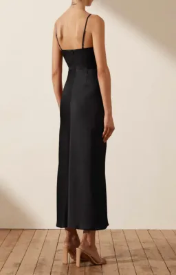 Shona Joy Luxe Twist Front Sleeveless Midi Dress Black Size 8 for rent on The Volte - image 3
