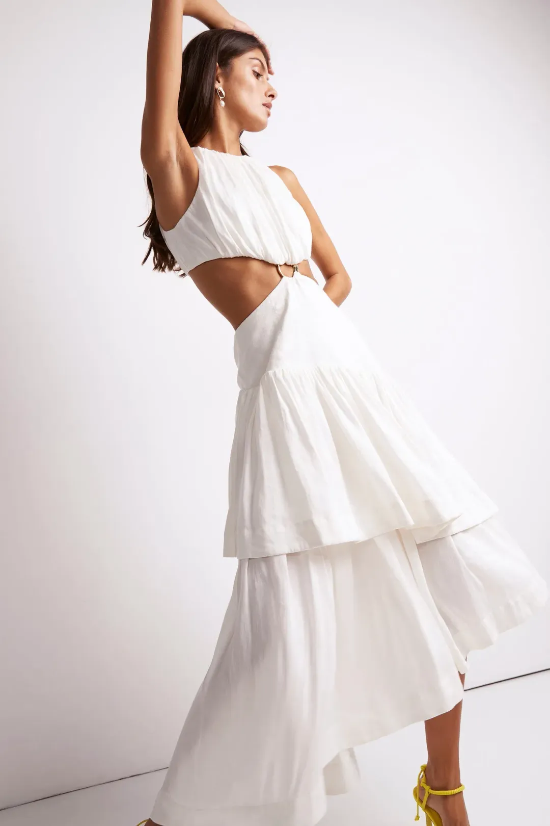 Aje Caliente Cut Out Dress White Size 6 for rent on The Volte - main image