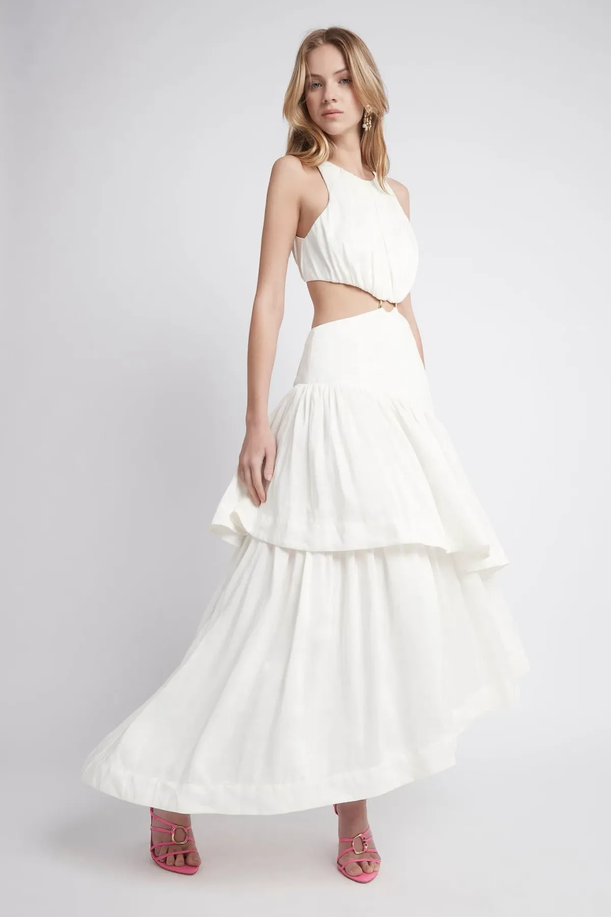Aje Caliente Cut Out Dress White Size 6 for rent on The Volte - main image
