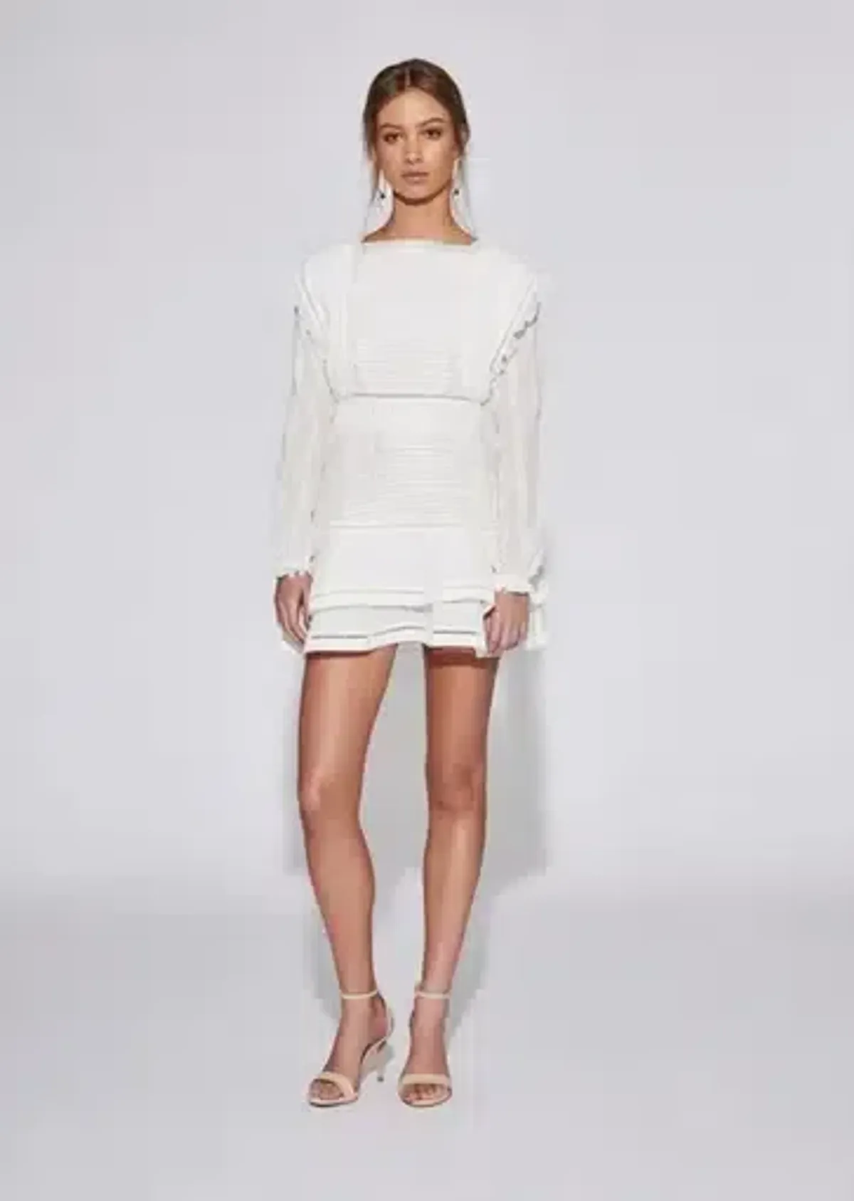 Sir the Label Ciel Detailed Long Sleeve Mini Dress Ivory Size 10 - Image 1