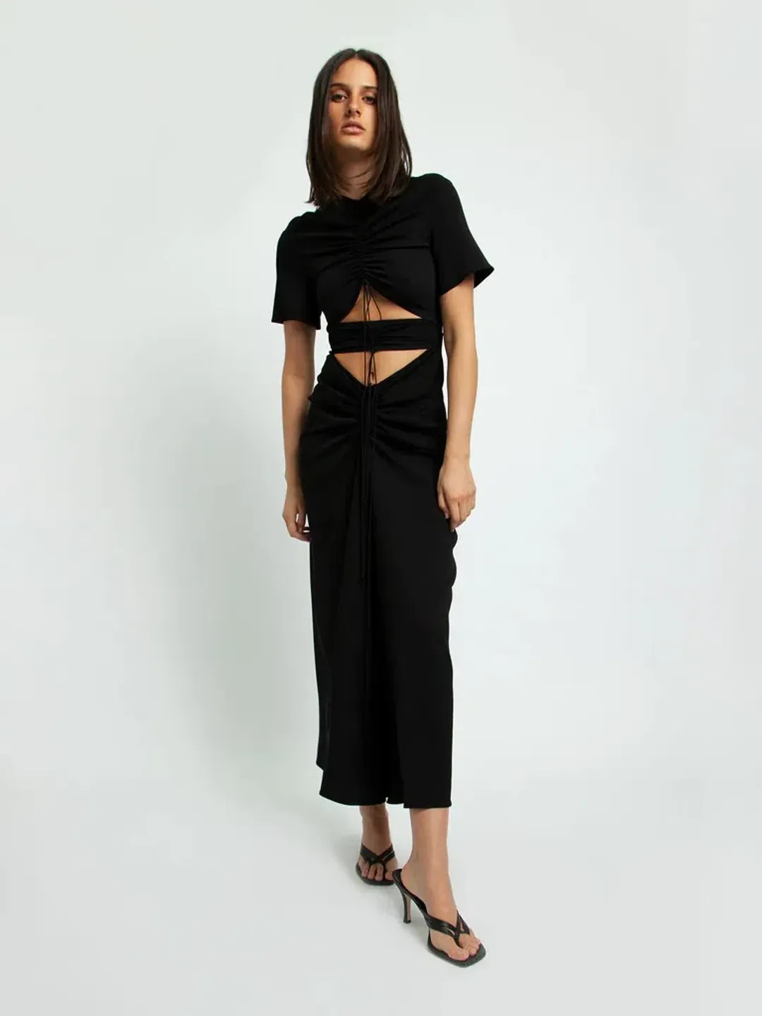 Christopher Esber Ruched Multi Panel Tee Dress Size 6 for rent on The Volte - main image
