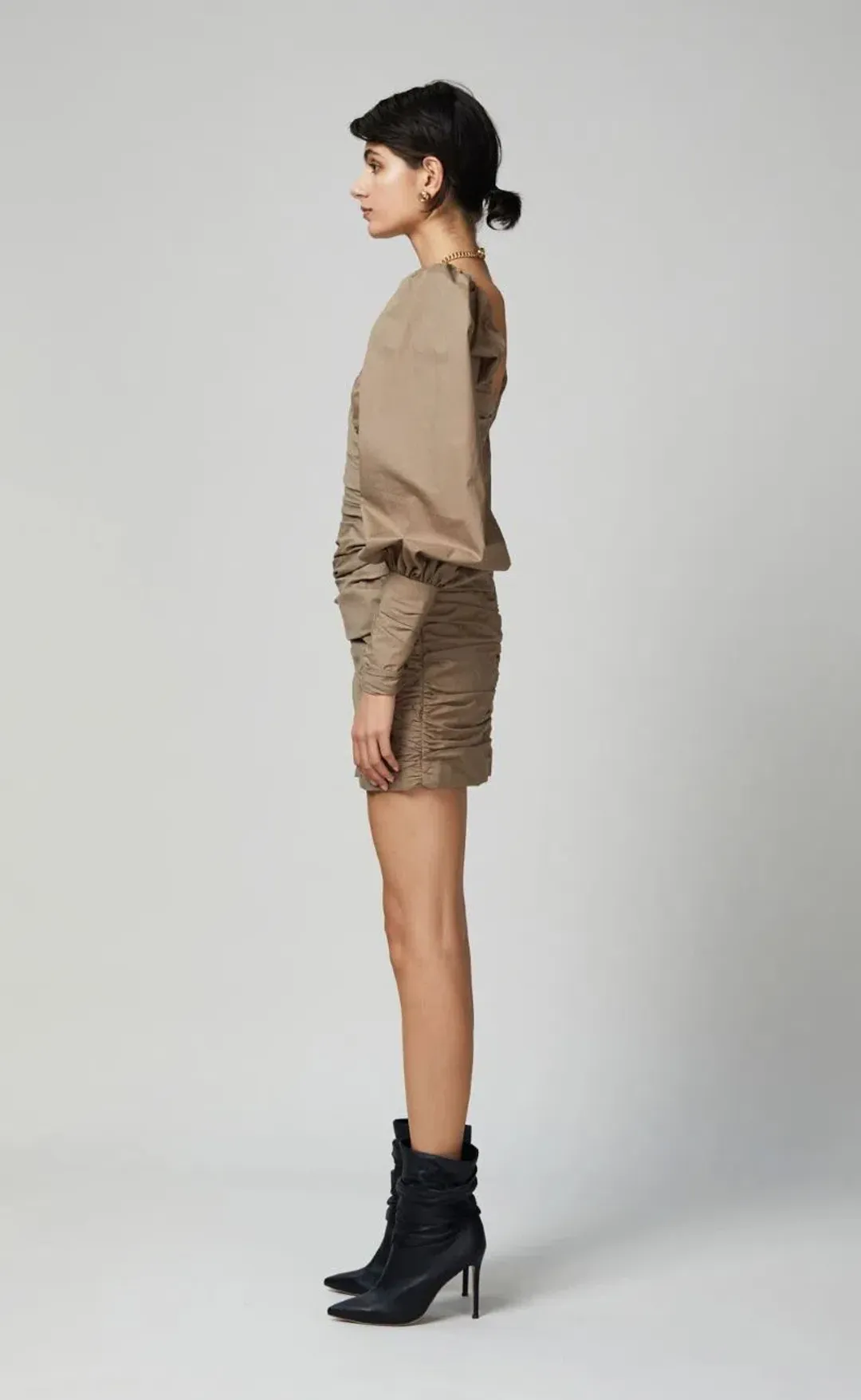 Bec & Bridge Winslowe L/S Mini Dress Mocha Size 10 for rent on The Volte - main image