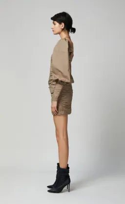 Bec & Bridge Winslowe L/S Mini Dress Mocha Size 10 for rent on The Volte - image 3