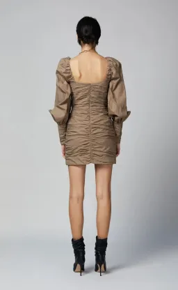 Bec & Bridge Winslowe L/S Mini Dress Mocha Size 10 for rent on The Volte - image 4