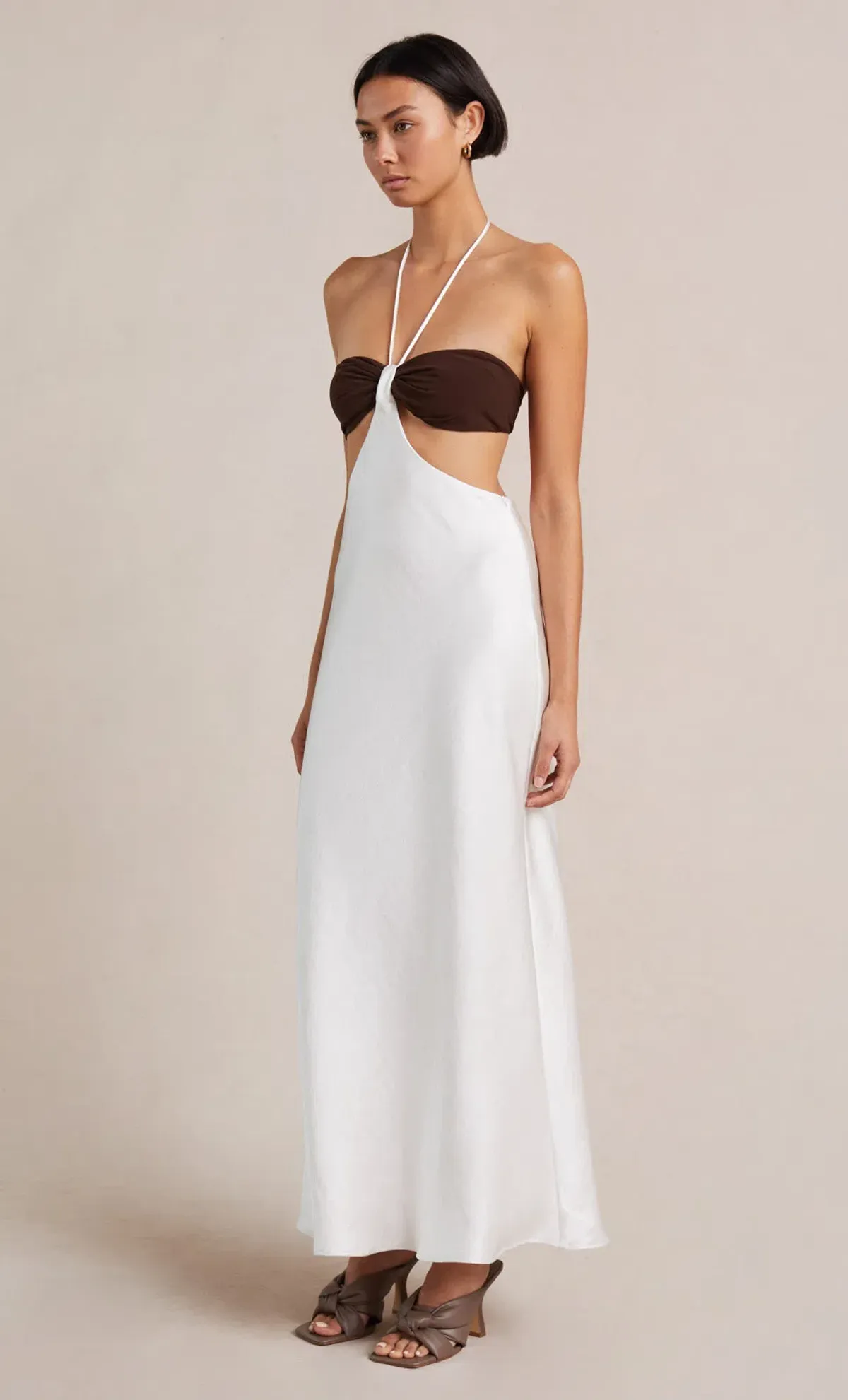 Bec & Bridge Nadia Cut Out Dress Ivory/Chocolate Size 10 - Image 2