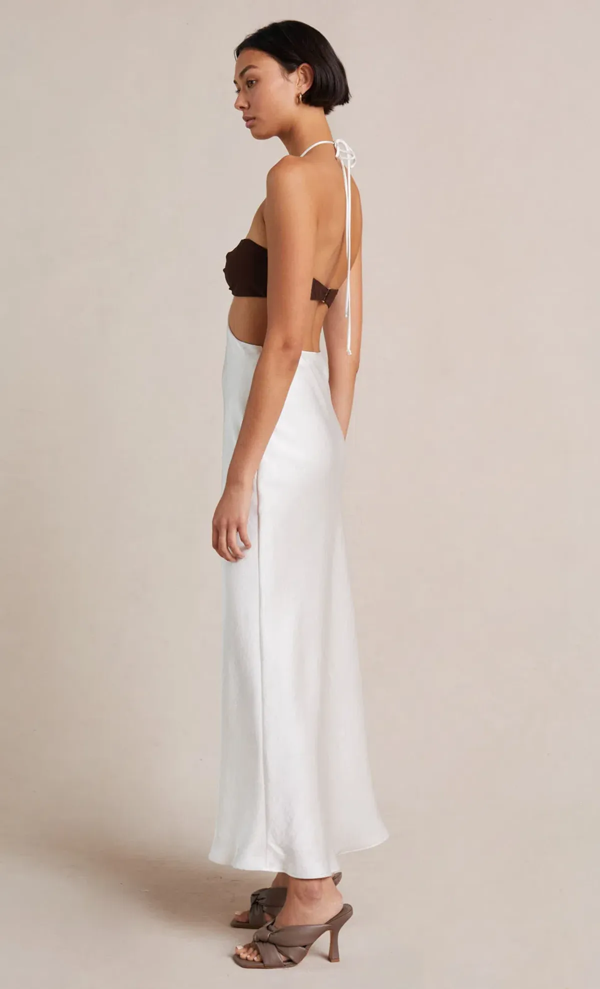 Bec & Bridge Nadia Cut Out Dress Ivory/Chocolate Size 10 - Image 3