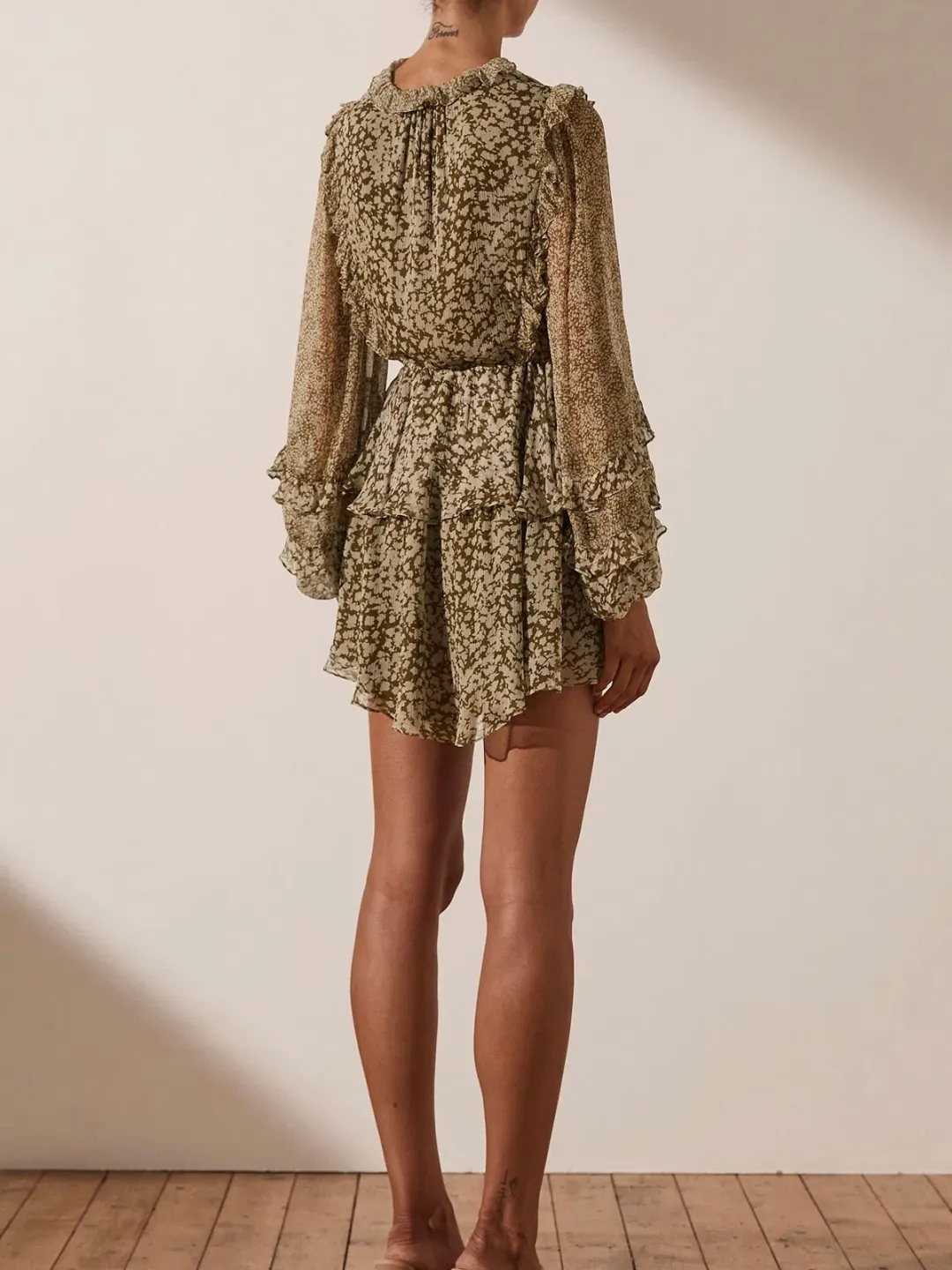 Shona Joy Claudette Mini Dress Print Size 10 for rent on The Volte - main image