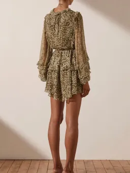 Shona Joy Claudette Mini Dress Print Size 10 for rent on The Volte - image 4