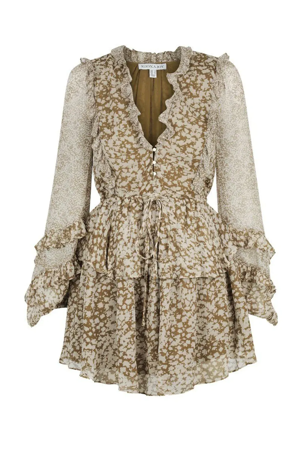 Shona Joy Claudette Mini Dress Print Size 10 - Image 5