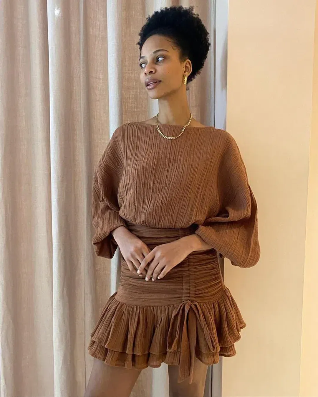 ISSY Blaze Dress in Sienna Size 8 for rent on The Volte - main image