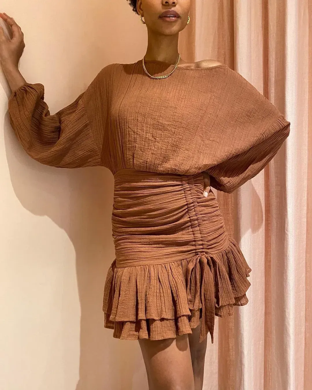 ISSY Blaze Dress in Sienna Size 8 for rent on The Volte - main image