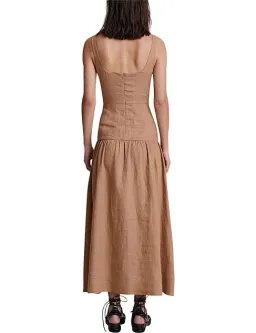 Bec & Bridge Camel Alamos Midi Dress Brown Size 12 for rent on The Volte - image 4
