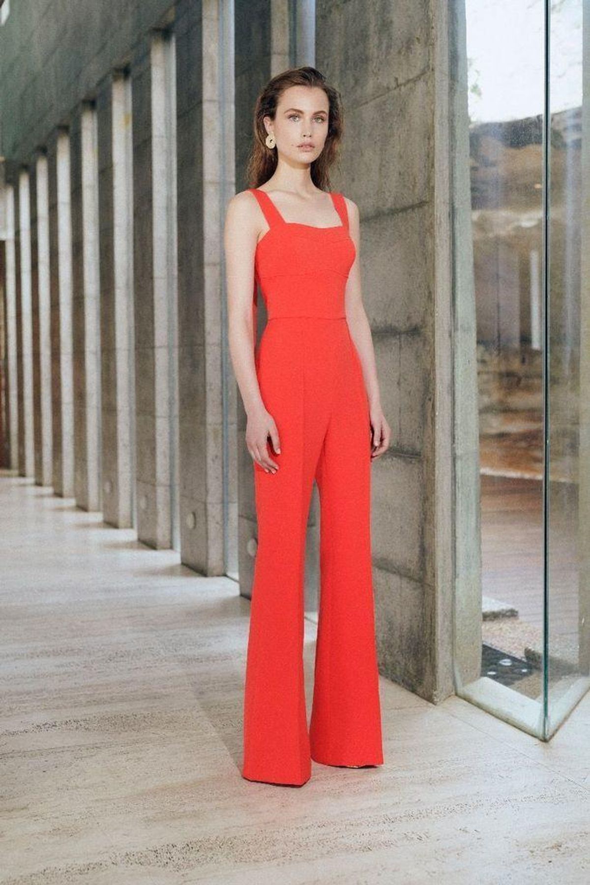 Rebecca Vallance L'Amour Jumpsuit Tangerine 8 for rent on The Volte - main image