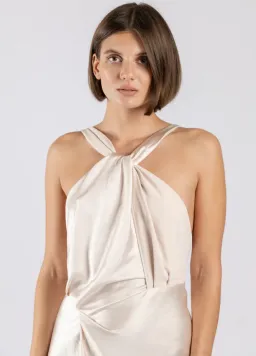 One Fell Swoop Audrey Midi Dress Mother of Pearl Size 8 for rent on The Volte - image 2
