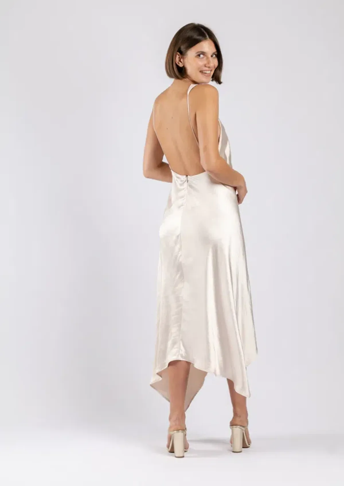 One Fell Swoop Audrey Midi Dress Mother of Pearl Size 8 - Image 5