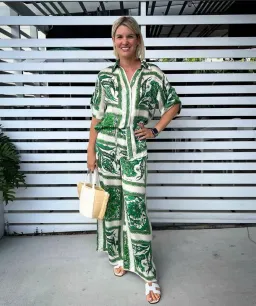 Alemais Lucille Lounge Shirt and Pants Set Print Size AU 6 for rent on The Volte - image 4