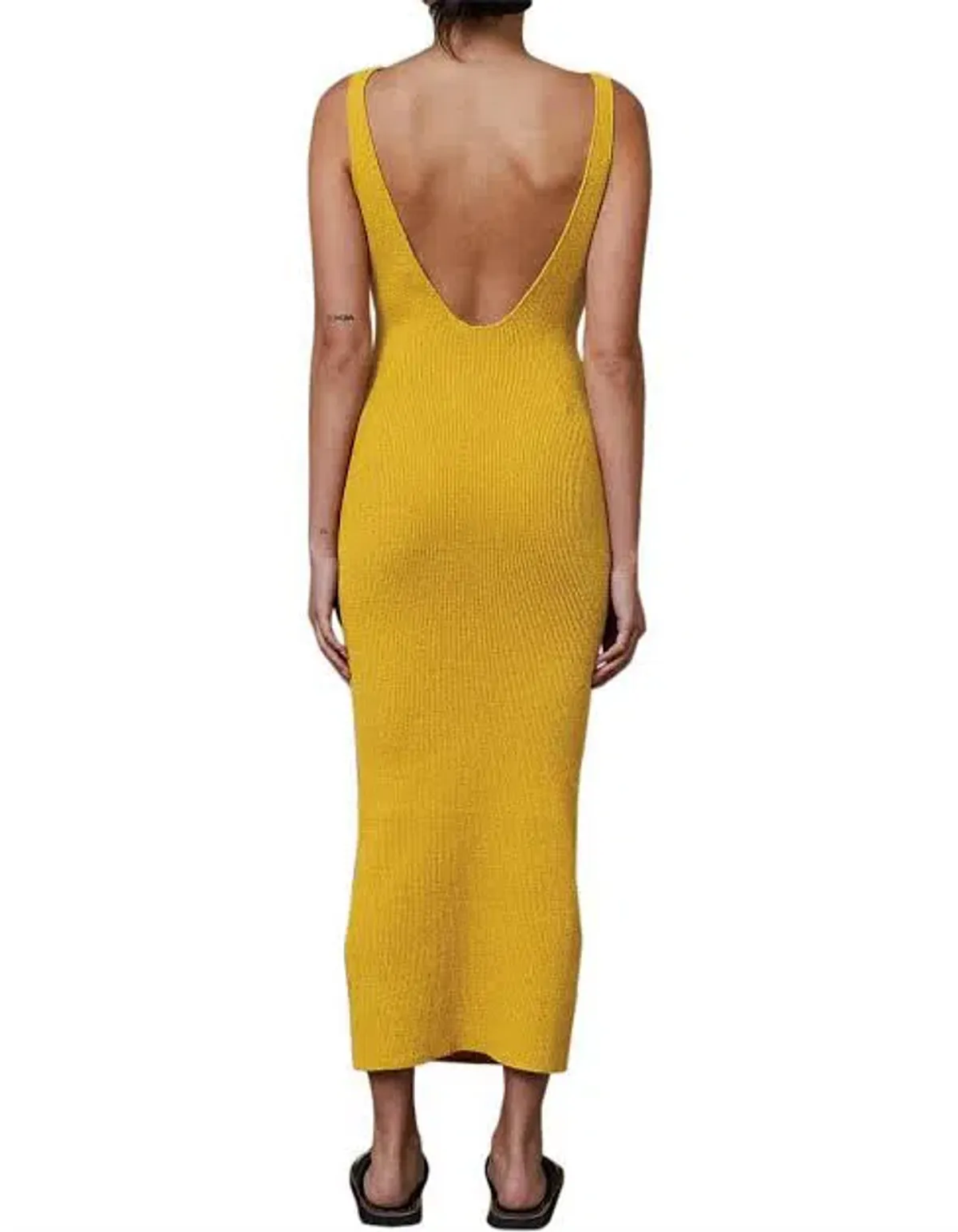 Bec & Bridge Bowie Sleeveless Knit Midi Dress Yellow Size 8 - Image 2