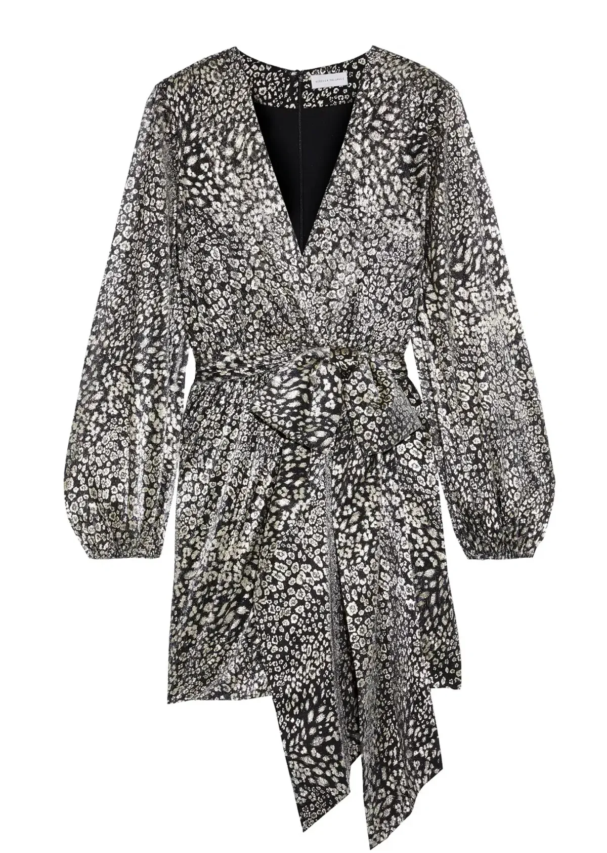 Rebecca Vallance Vienna Metallic Mesh Mini Dress Leopard Print Size 10 - Image 2