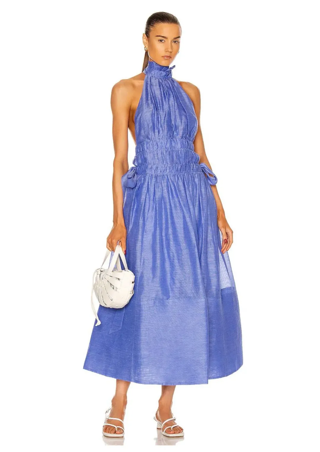 Zimmermann Luminous Halter Gown in Cornflower Size 0 / AU 8 for rent on The Volte - main image