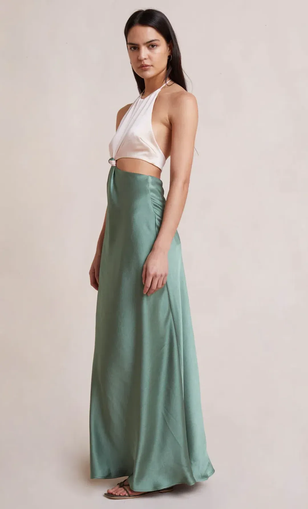 Bec & Bridge Carrie Halter Maxi Dress Multi Green Size AU 8 for rent on The Volte - main image