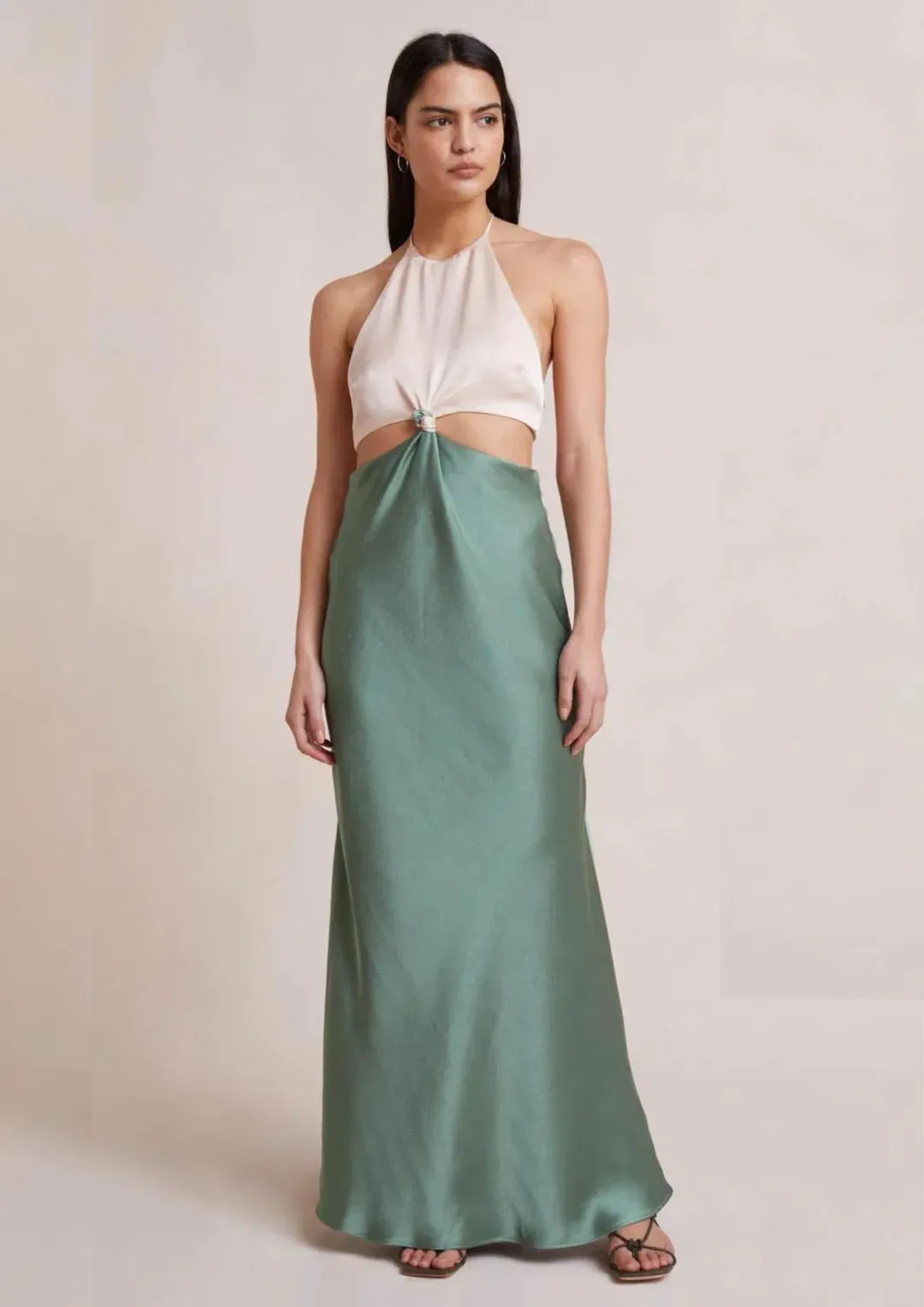 Bec & Bridge Carrie Halter Maxi Dress Multi Green Size AU 8 for rent on The Volte - main image