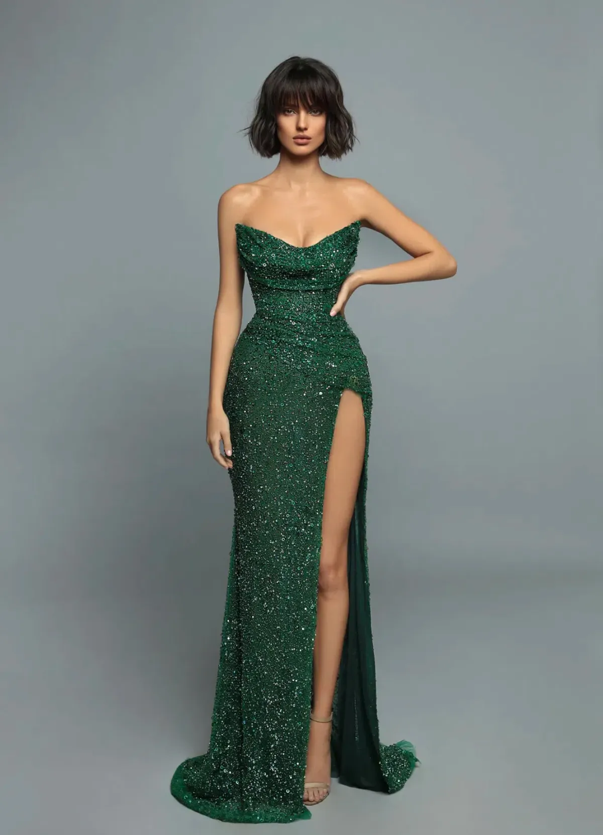 Fjolla Nila Doriné Dress Green Size M for rent on The Volte - main image