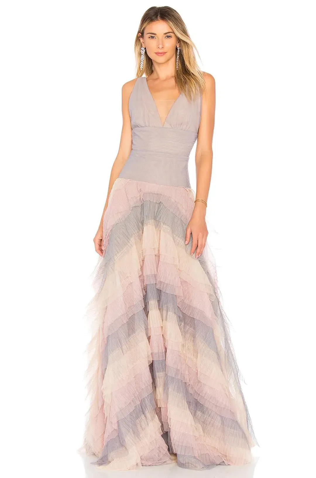 Bronx and Banco Amelia Ruffle Dress Multi Size 6 for rent on The Volte - main image