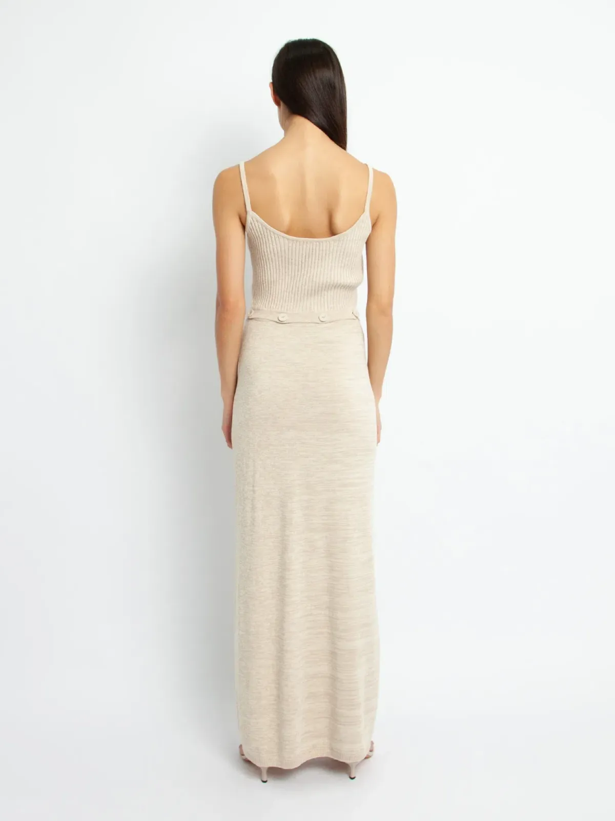 Christopher Esber Ruched Disconnect Cami Dress Beige Size 4 - Image 2