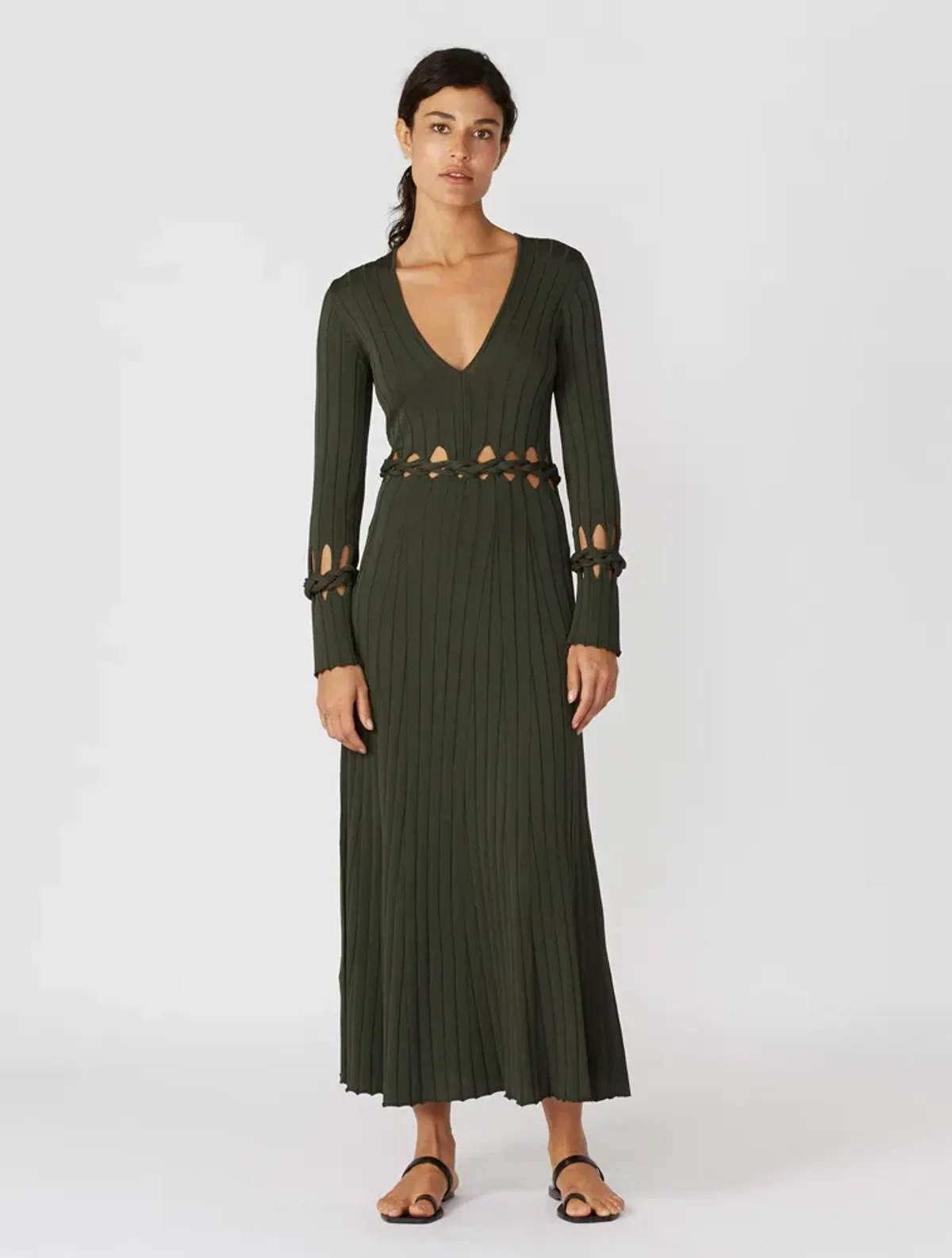 Dion Lee Braid Long Sleeve Dress Green Size 8 - Image 1