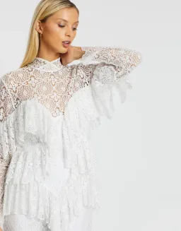 Nicola Finetti Polina Dress White Size 6 for rent on The Volte - image 2