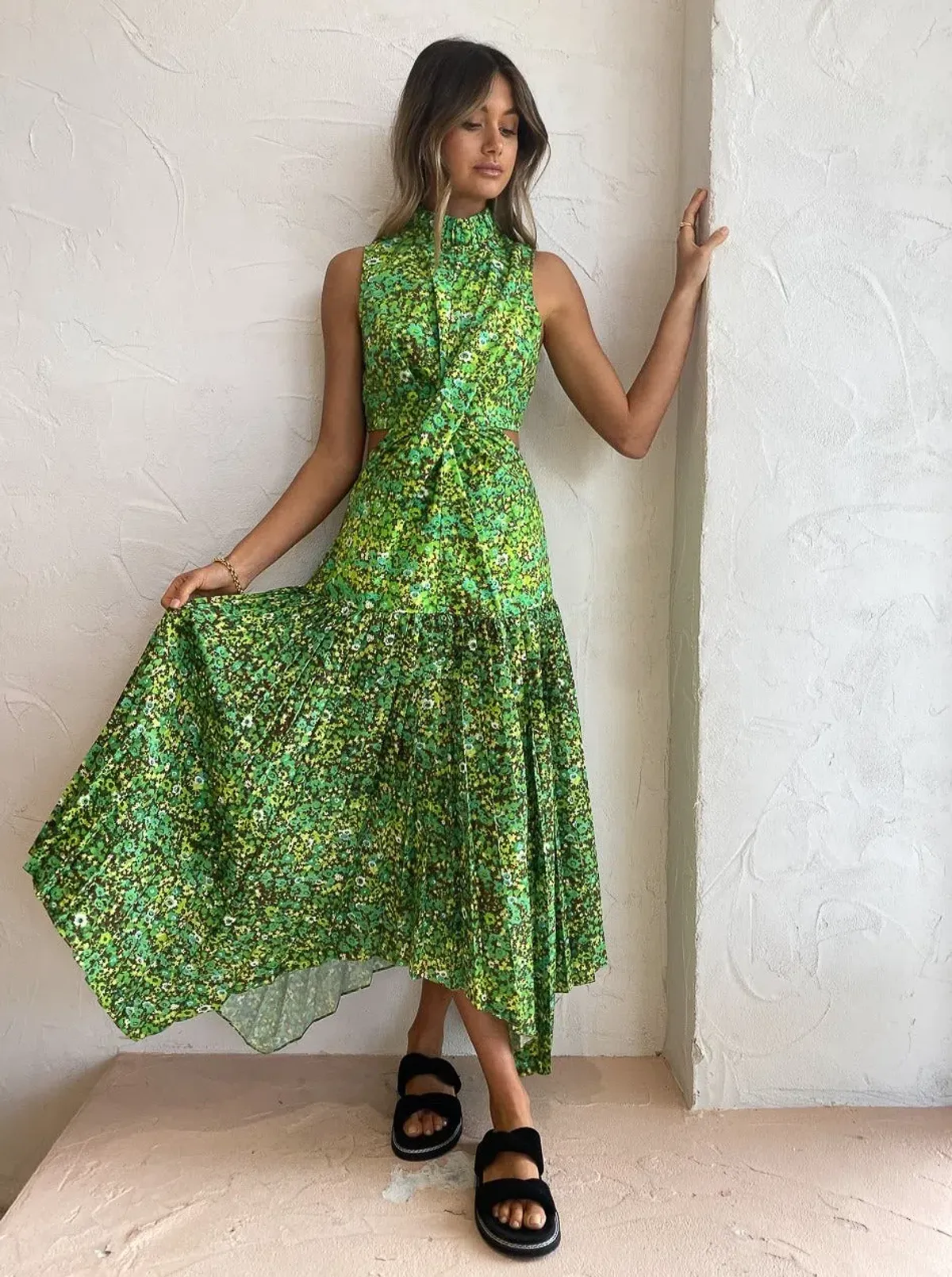 Alemais - Phyllis Twist Dress Green - Size 6 - Image 6
