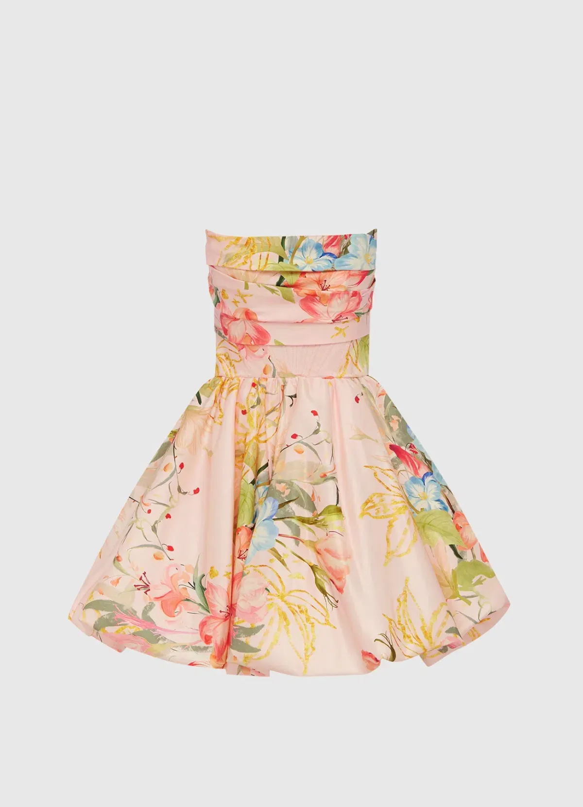 Leo Lin - Katy Bustier Mini Dress in Opulent Print in Blush Size 12 - Image 3