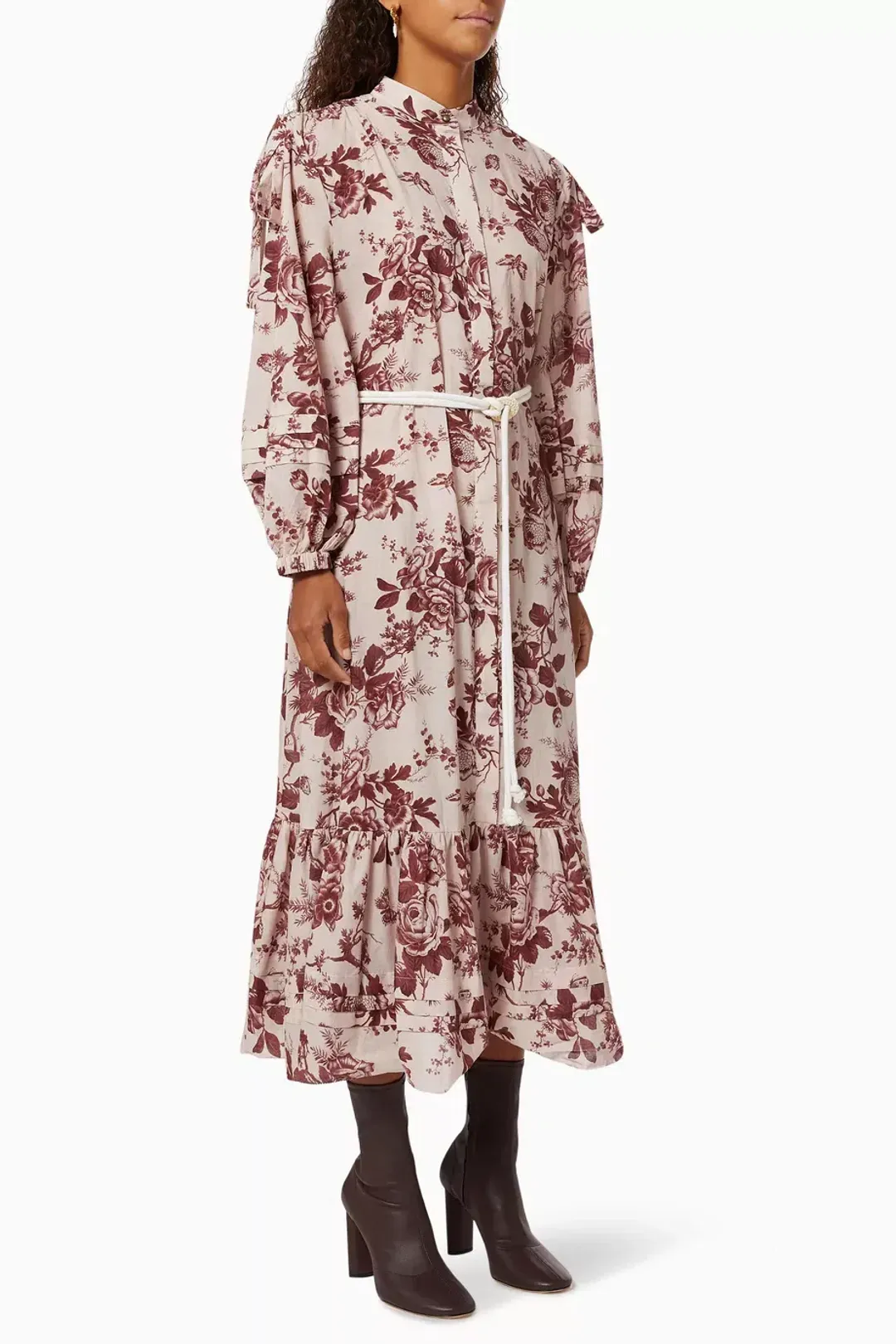Alemais Heathier Tie Shoulder Dress Print Size AU 12 for rent on The Volte - main image